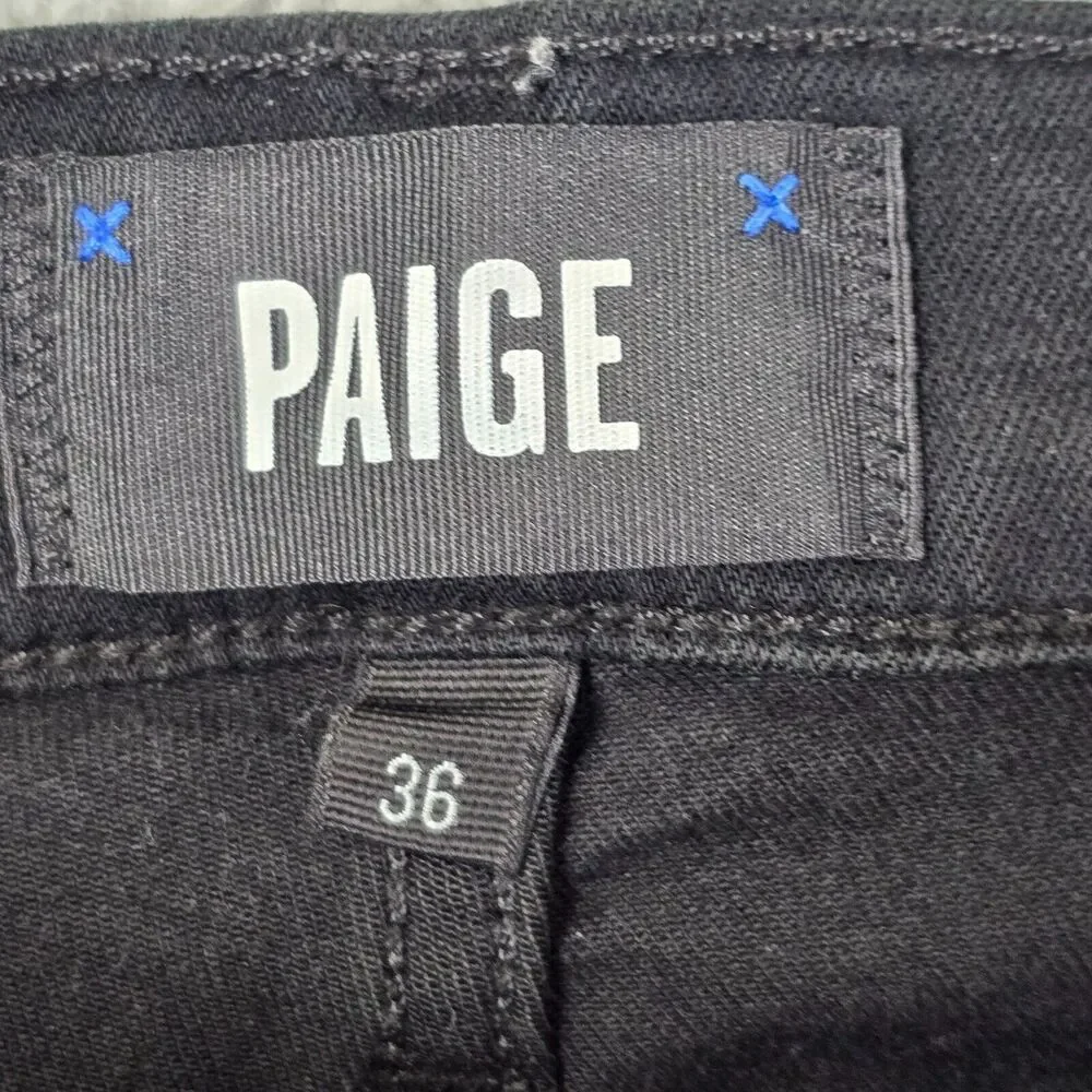 Paige Men's Black Federal Slim Straight Black Denim Jeans Size 36 x 25